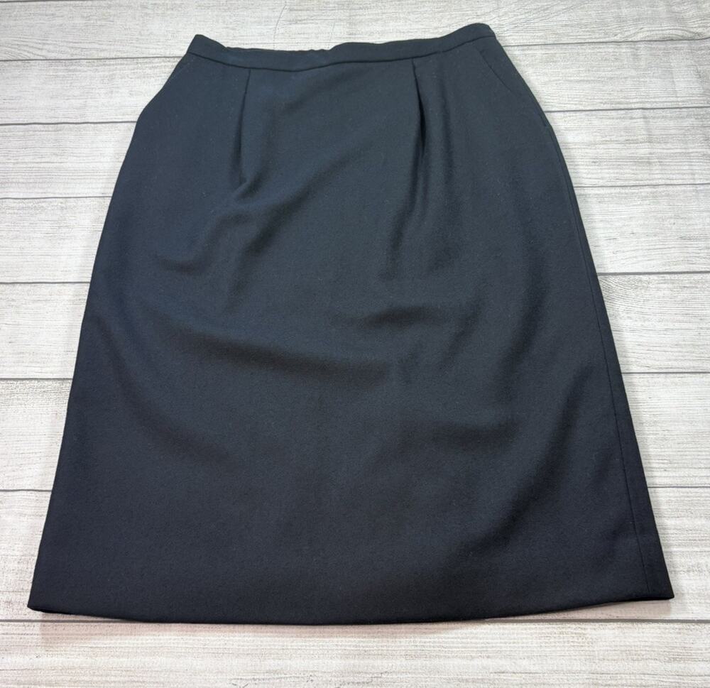 Pendleton Women’s Vintage 100% Virgin Wool Black Pencil Skirt Size 12